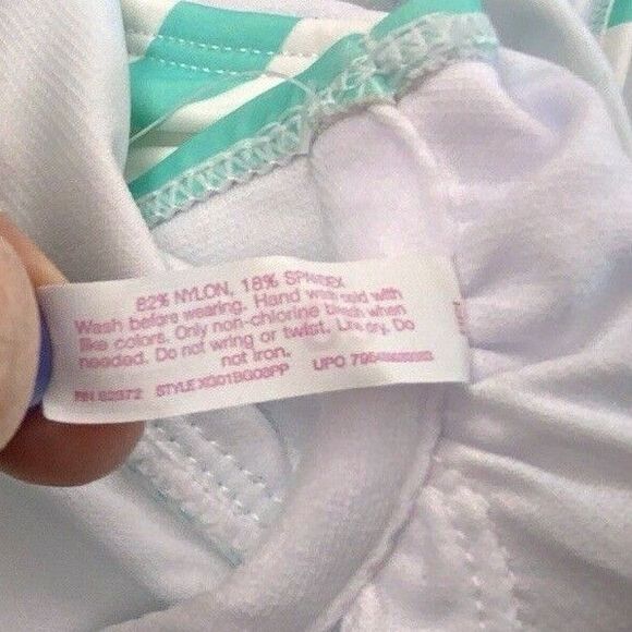 SO Bikini Bathing Suit Swimwear Mint Green White Stripe JR's Plus Size 0X NEW - Picture 7 of 7